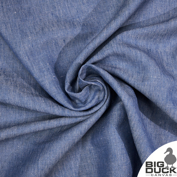 Washed Blue Linen Fabric 9oz. - Wholesale
